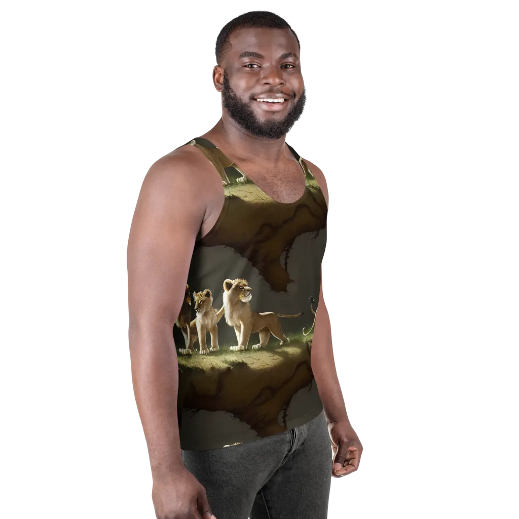 Intricate, Highly Detailed, Cinematic on Men's Tank Top — Right Front