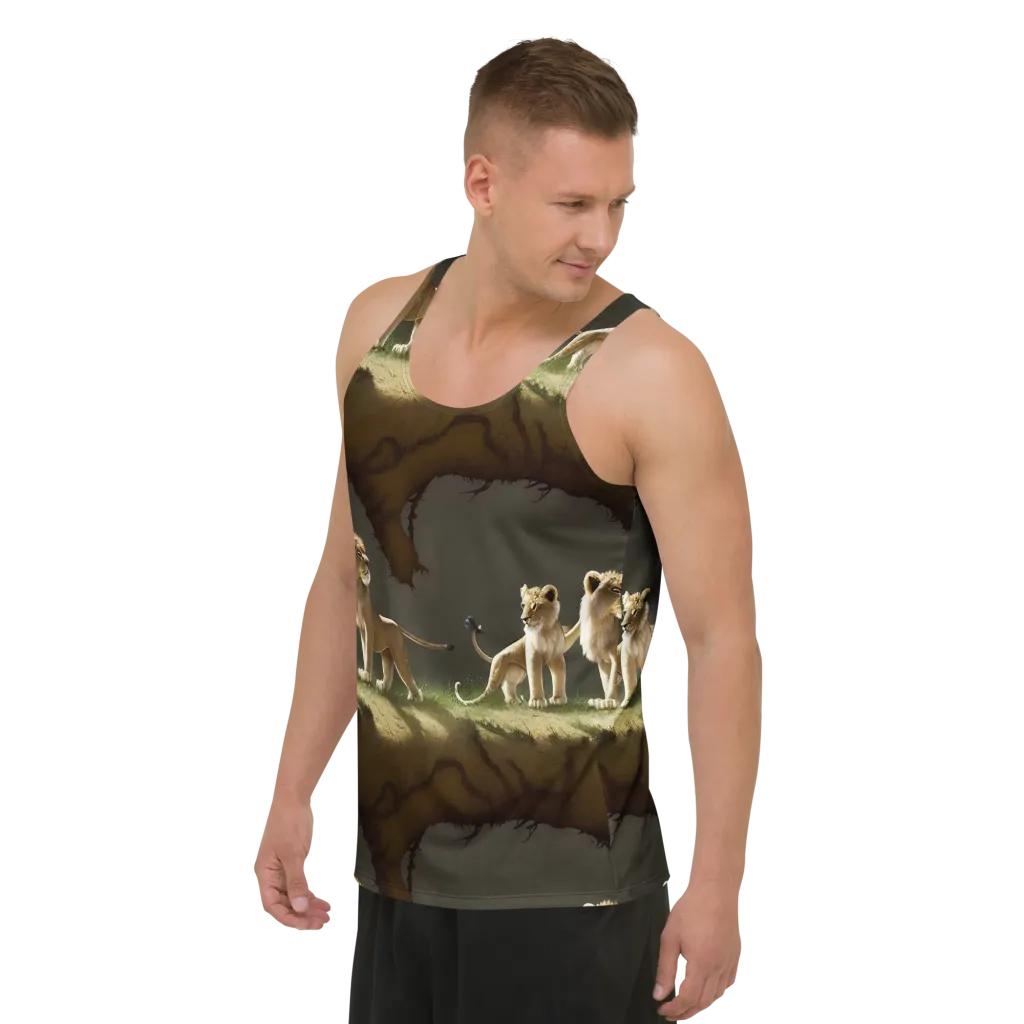 Intricate, Highly Detailed, Cinematic on Men's Tank Top — Left Front