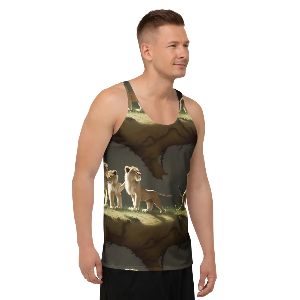 Intricate, Highly Detailed, Cinematic on Men's Tank Top — Right Front