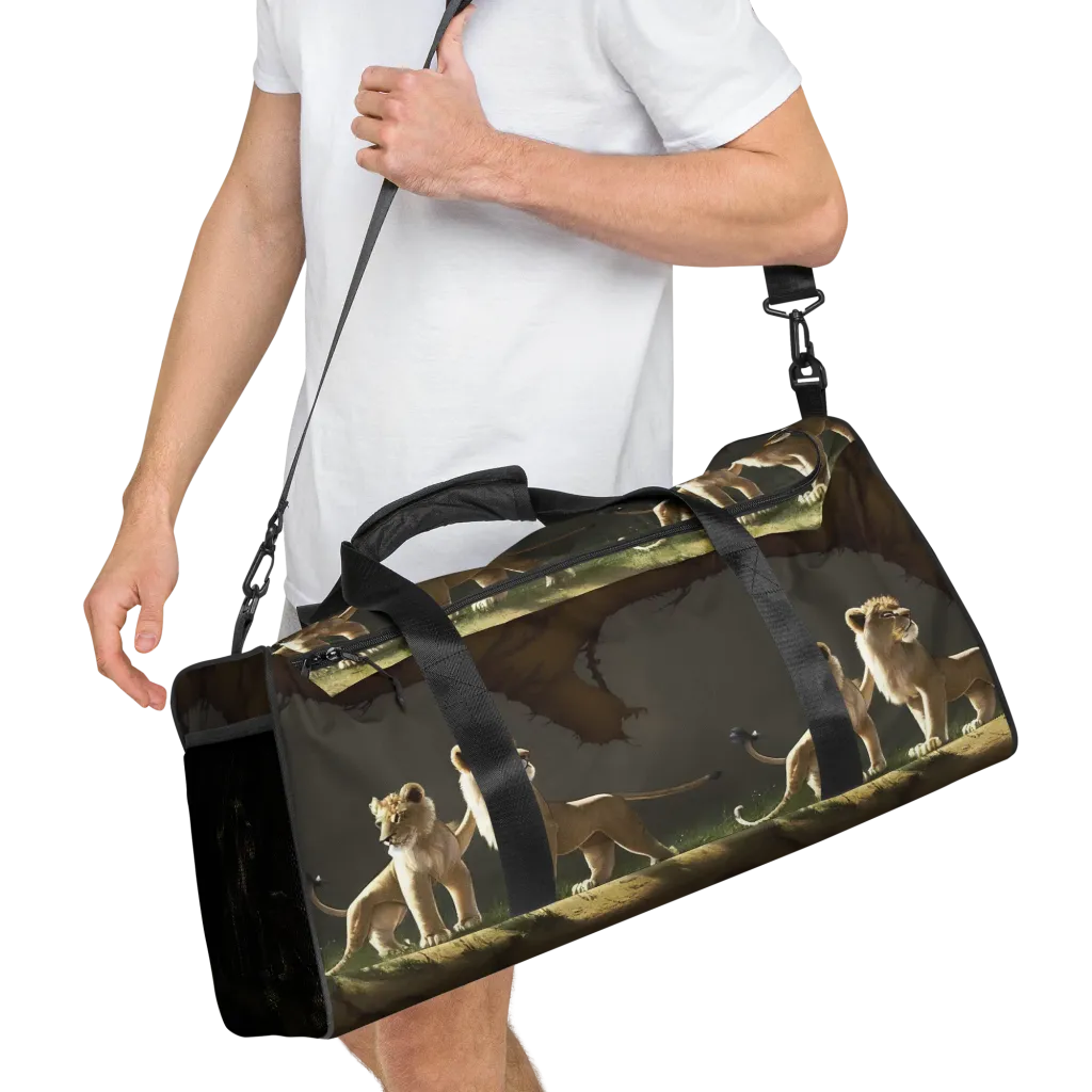 Intricate, Highly Detailed, Cinematic on Duffle Bag — Right Front