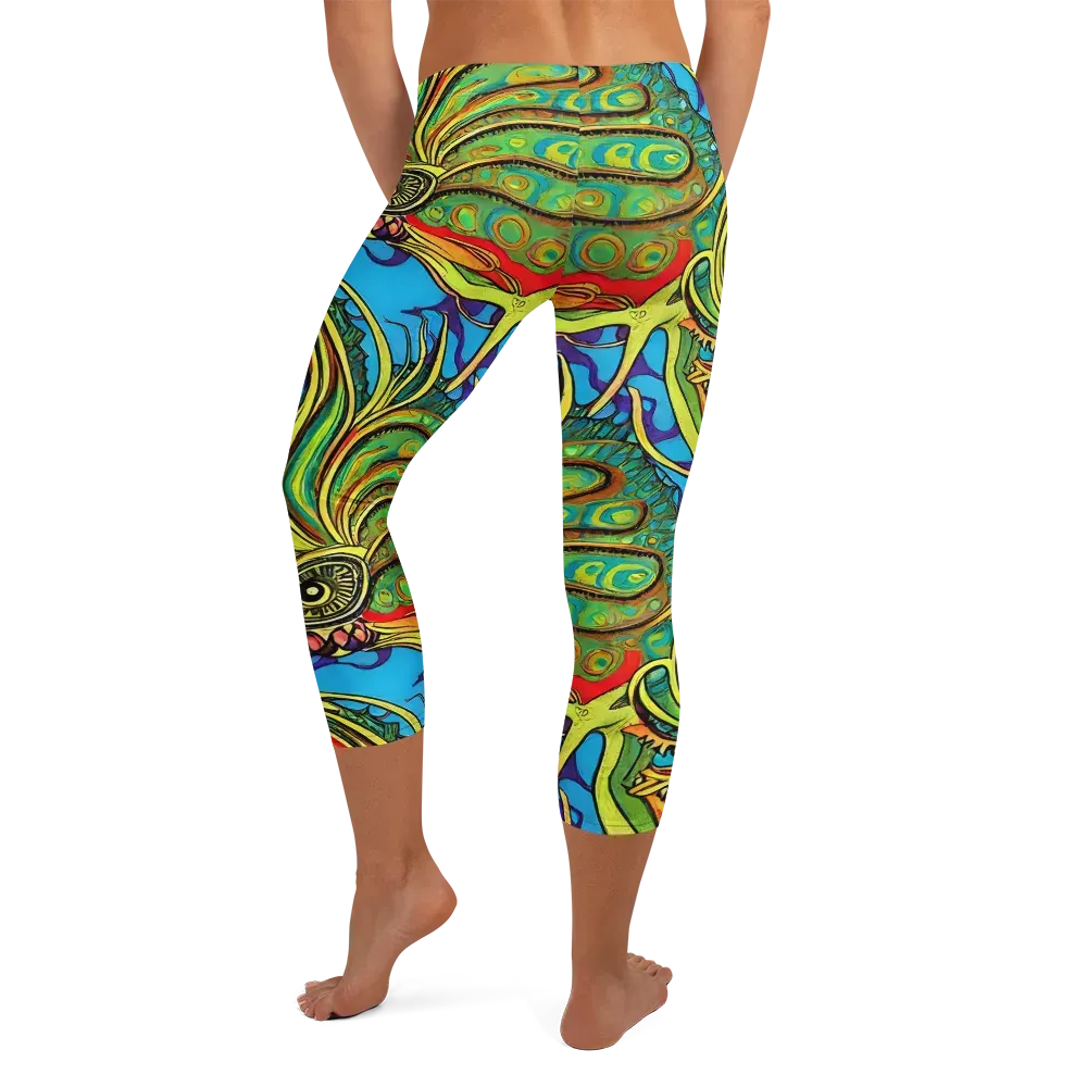 Psychedelic, Ettore Tito on Capri Leggings — Back