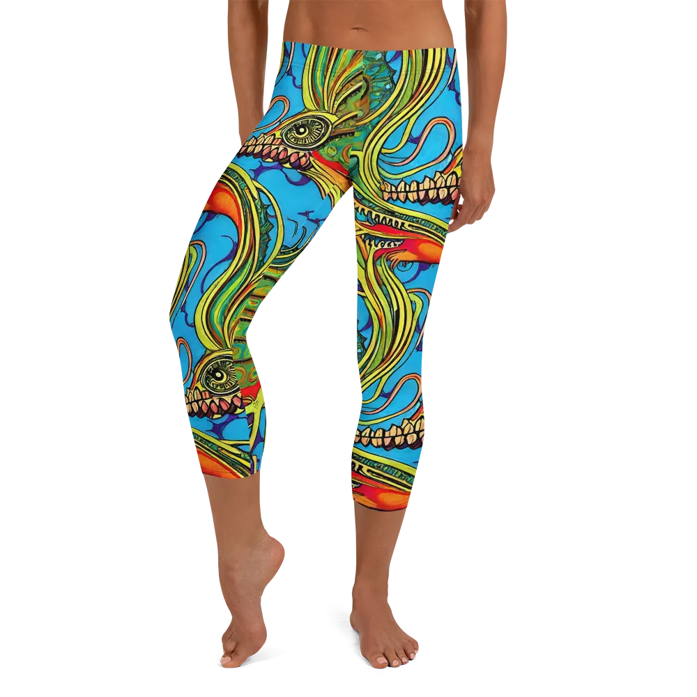 Psychedelic, Ettore Tito on Capri Leggings — Front