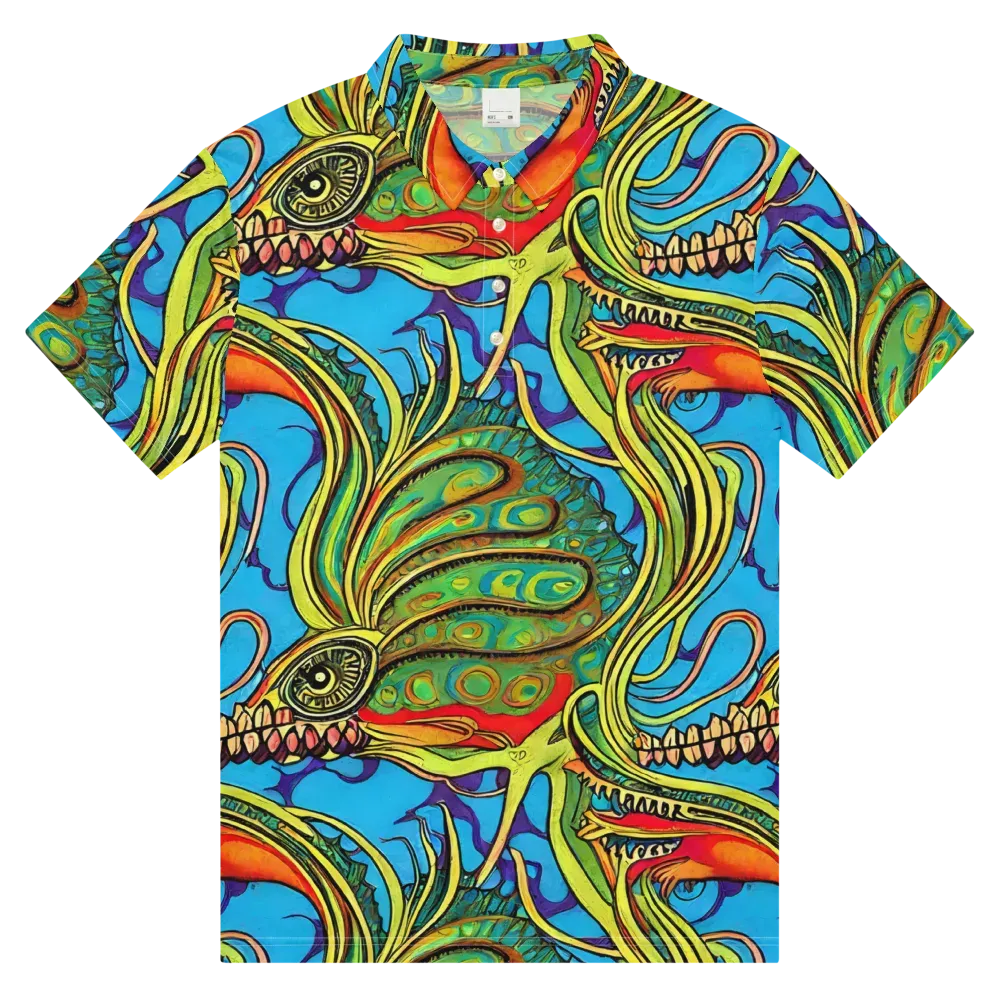 Psychedelic, Ettore Tito on Men's Slim Fit Polo Shirt — Front