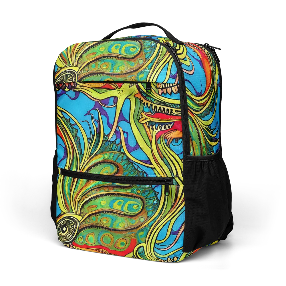 Psychedelic, Ettore Tito on Utility Backpack — Left Front
