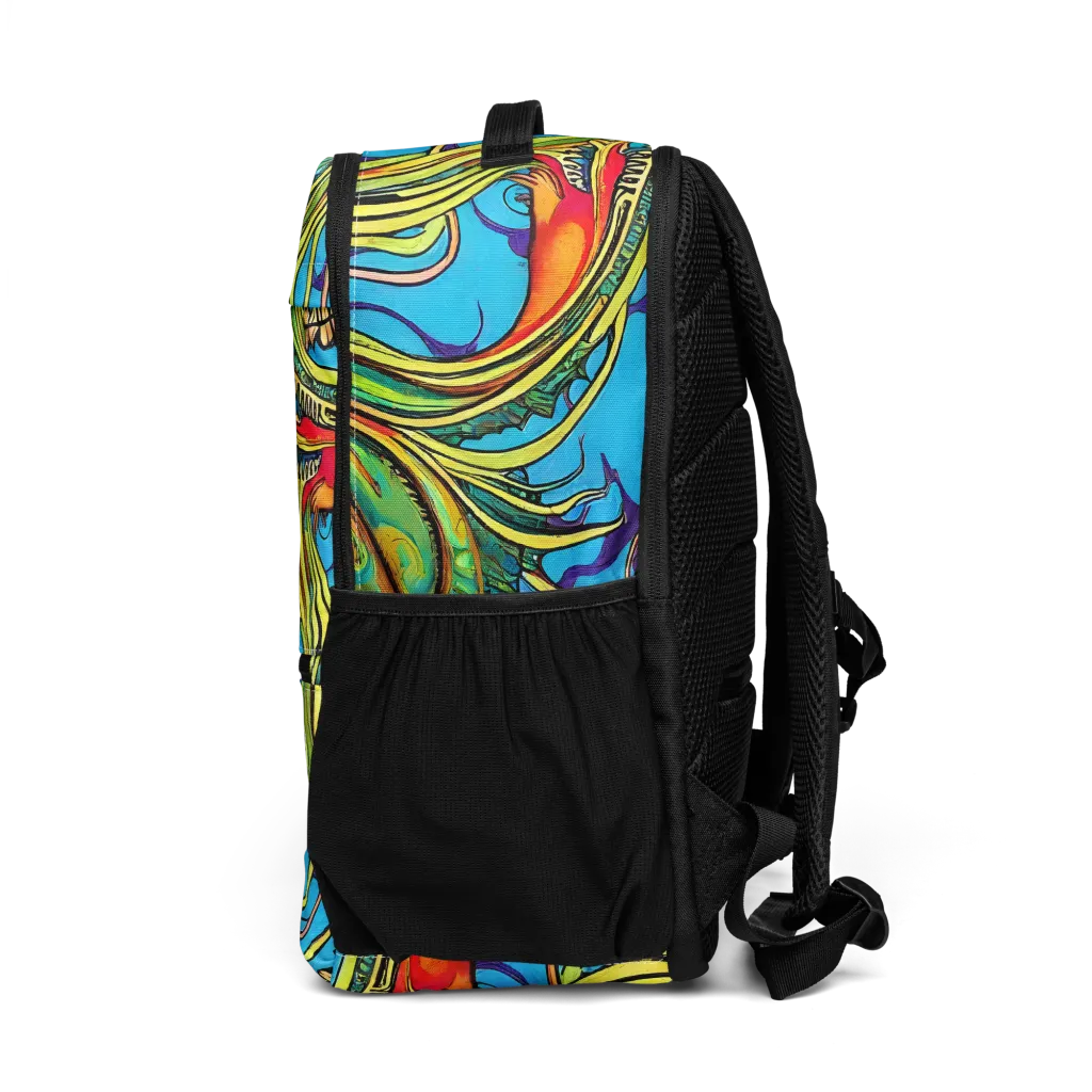 Psychedelic, Ettore Tito on Utility Backpack — Left