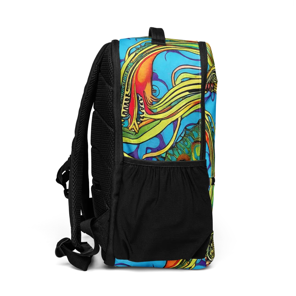 Psychedelic, Ettore Tito on Utility Backpack — Right