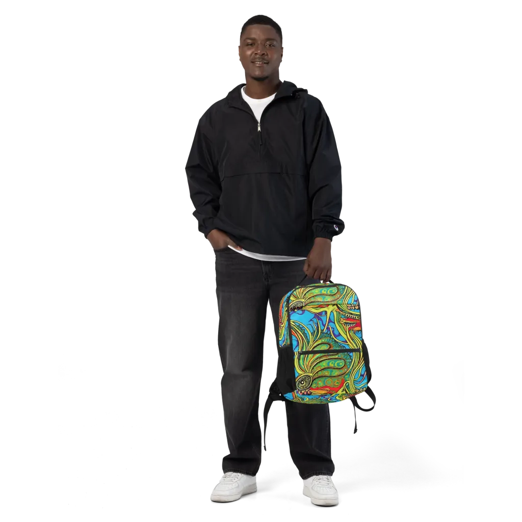 Psychedelic, Ettore Tito on Utility Backpack — Front