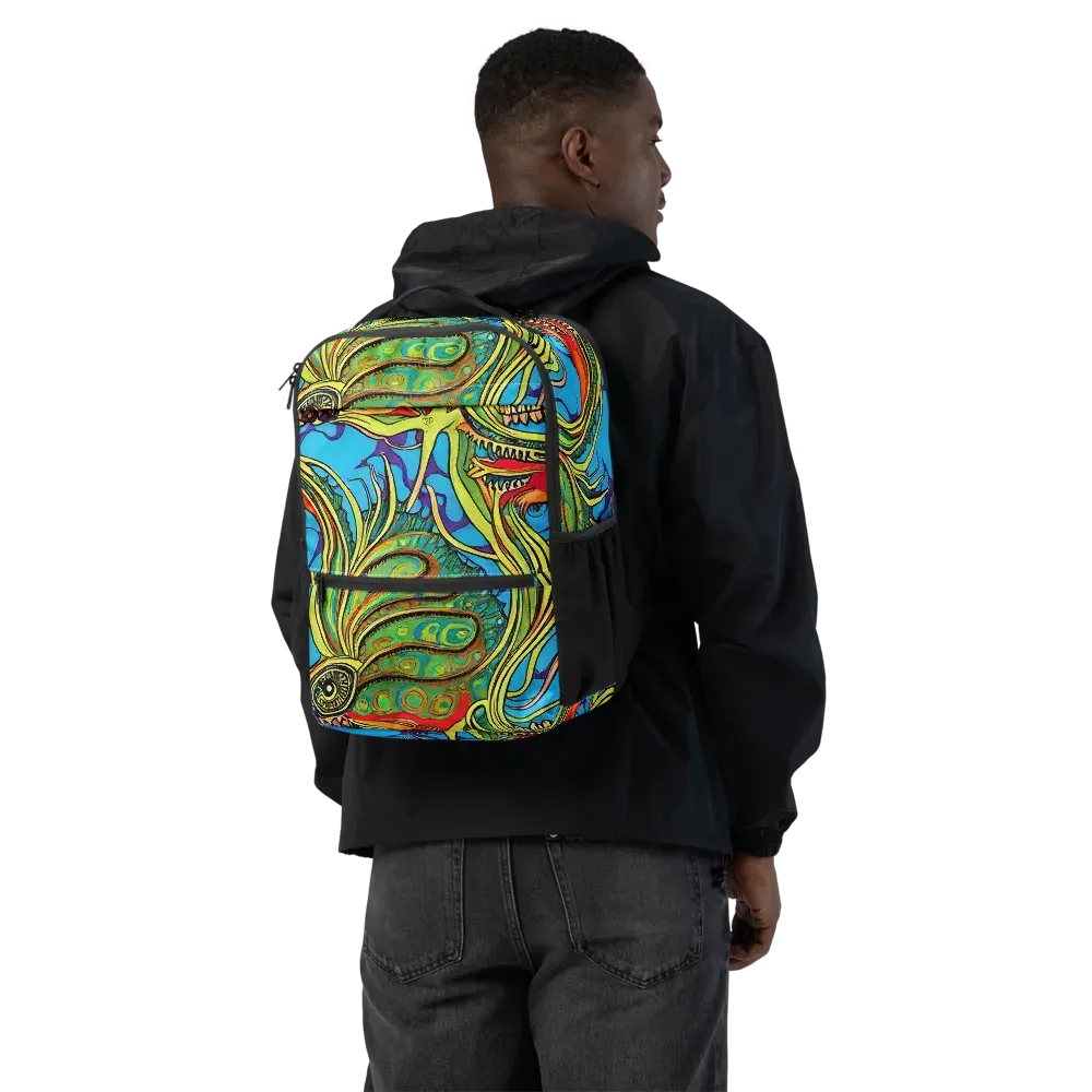 Psychedelic, Ettore Tito on Utility Backpack — Back