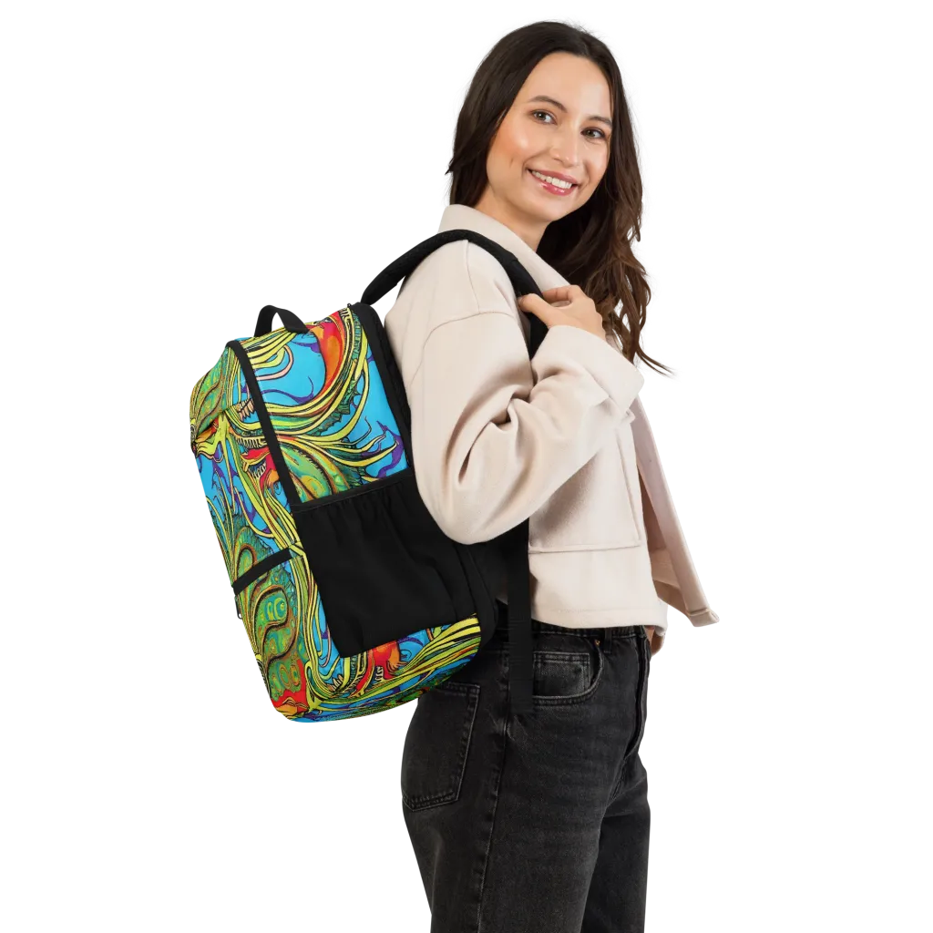 Psychedelic, Ettore Tito on Utility Backpack — Right