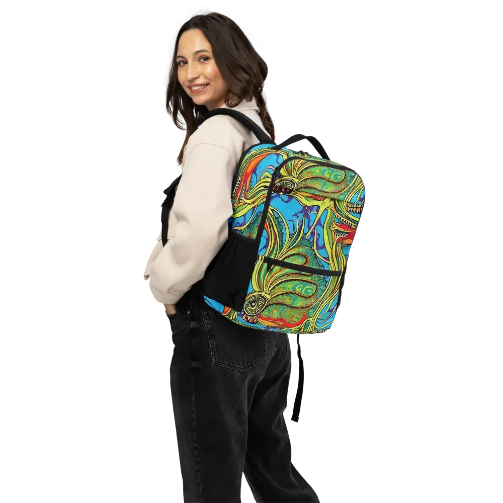 Psychedelic, Ettore Tito on Utility Backpack — Back