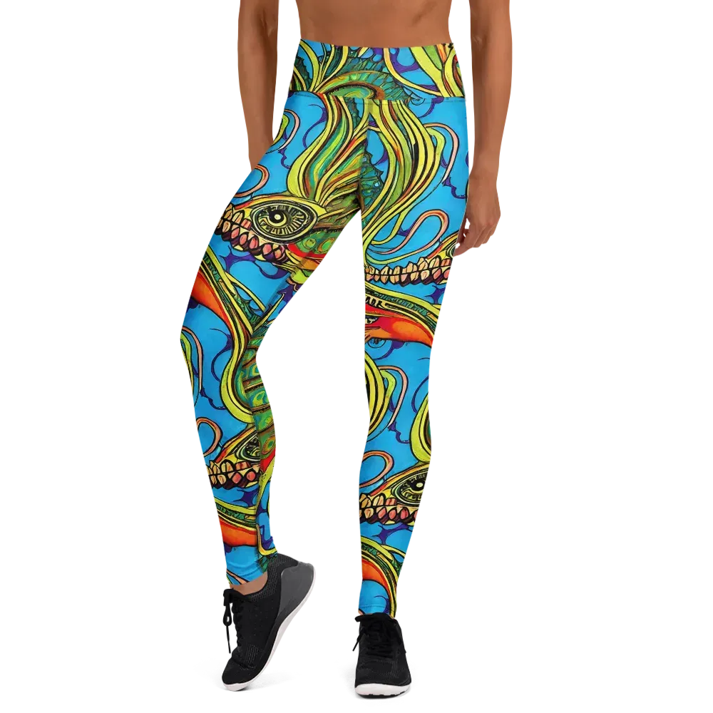 Psychedelic, Ettore Tito on Yoga Leggings — Front