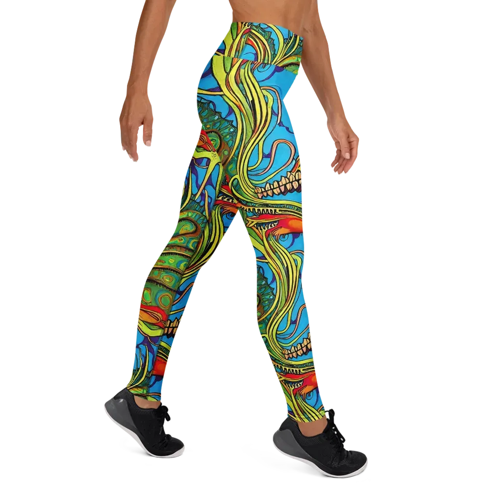 Psychedelic, Ettore Tito on Yoga Leggings — Right