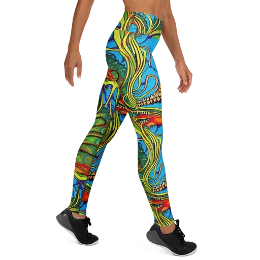 Psychedelic, Ettore Tito on a Yoga Leggings