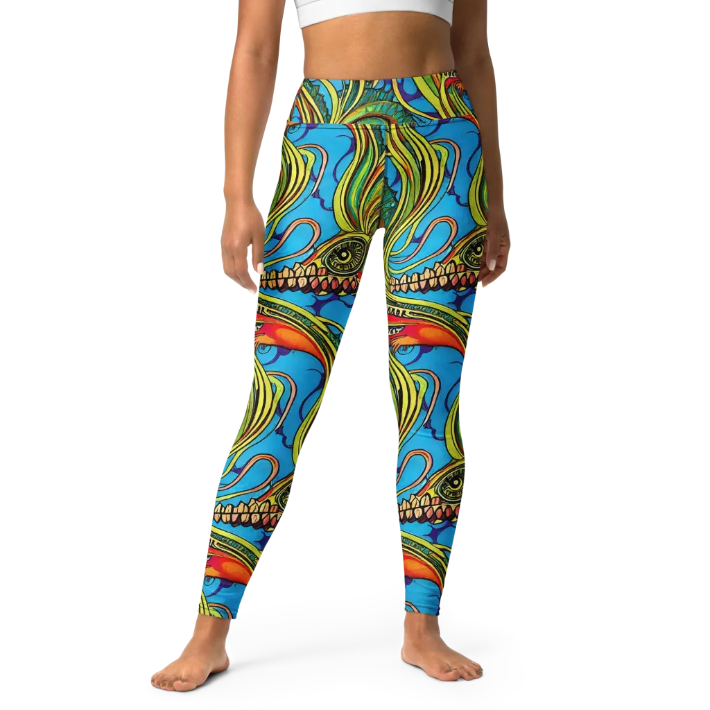 Psychedelic, Ettore Tito on Yoga Leggings — Front