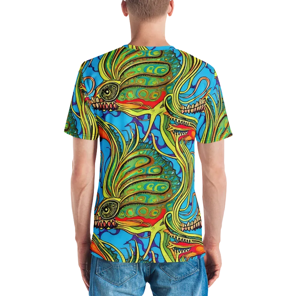 Psychedelic, Ettore Tito on Men's Crew Neck T-Shirt — Back