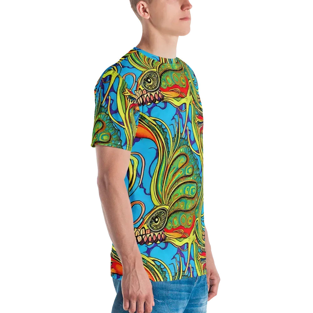Psychedelic, Ettore Tito on Men's Crew Neck T-Shirt — Right