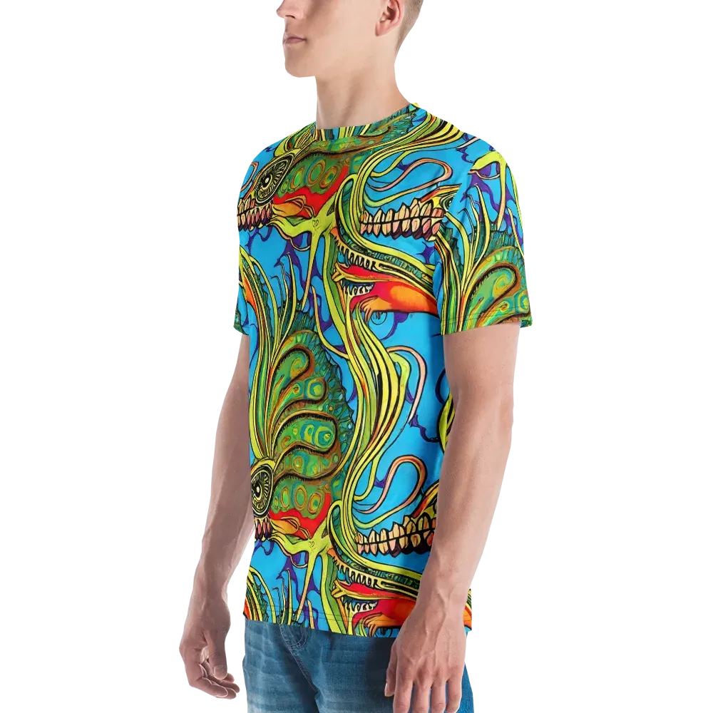 Psychedelic, Ettore Tito on Men's Crew Neck T-Shirt — Left