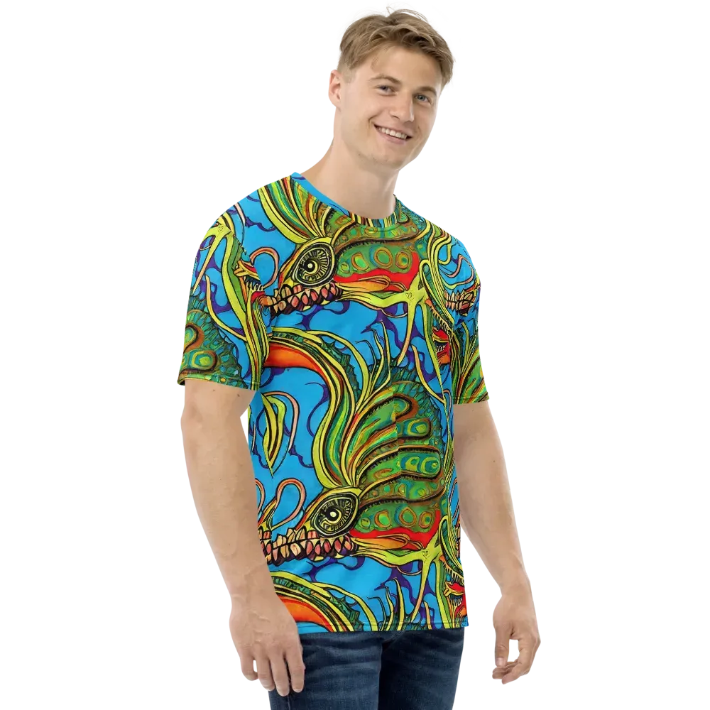 Psychedelic, Ettore Tito on Men's Crew Neck T-Shirt — Right