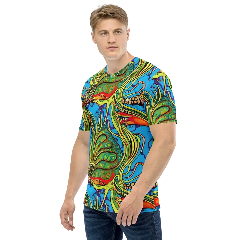 Psychedelic, Ettore Tito on Men's Crew Neck T-Shirt — Left