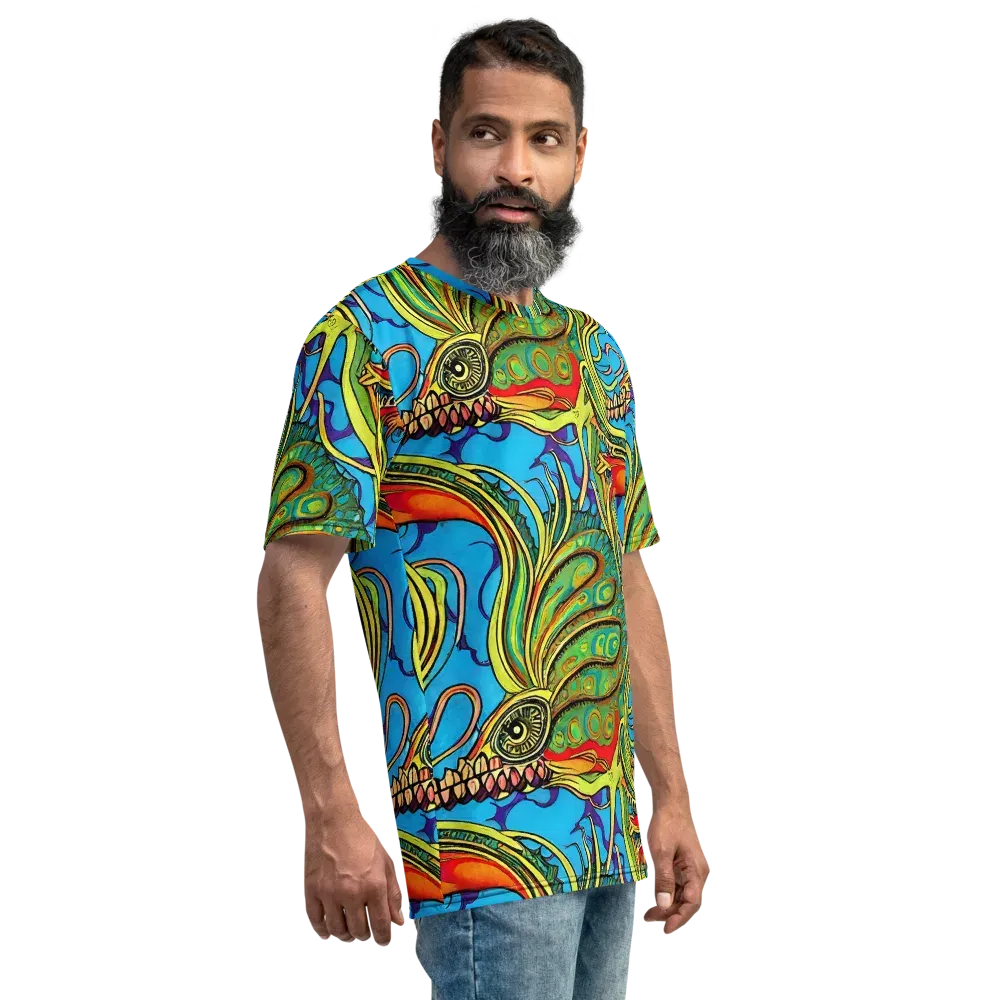 Psychedelic, Ettore Tito on Men's Crew Neck T-Shirt — Right
