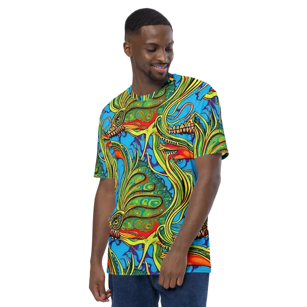 Psychedelic, Ettore Tito on Men's Crew Neck T-Shirt — Left