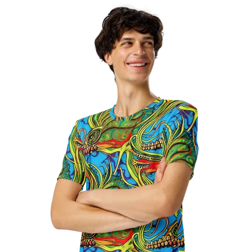 Psychedelic, Ettore Tito on a Men's Crew Neck T-Shirt