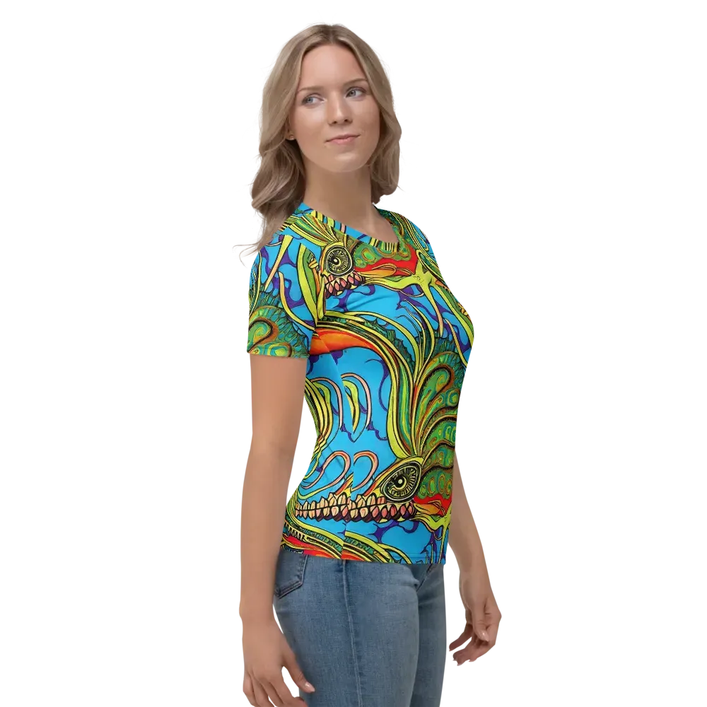 Psychedelic, Ettore Tito on Women's Crew Neck T-Shirt — Right