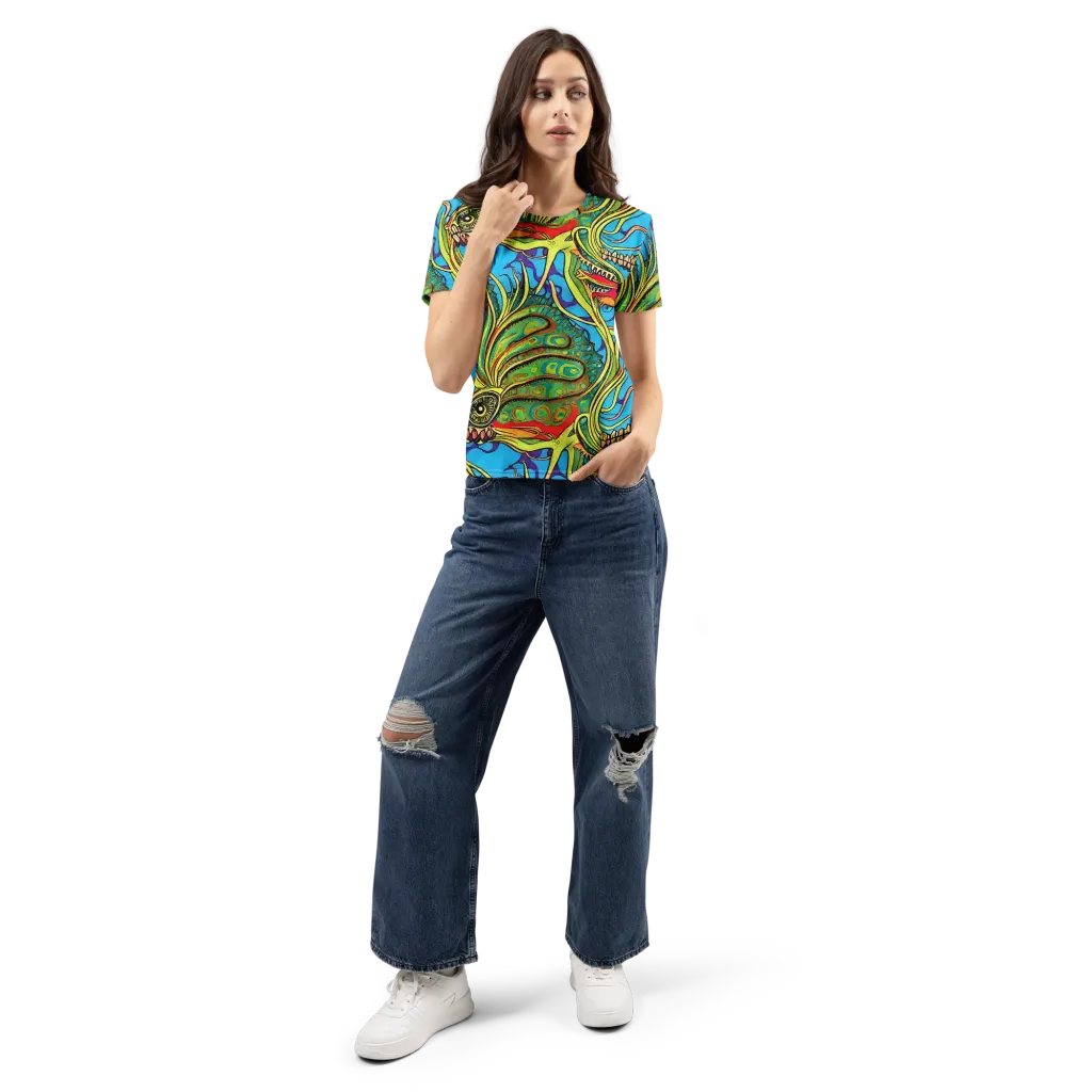 Psychedelic, Ettore Tito on Women's Crew Neck T-Shirt — Front