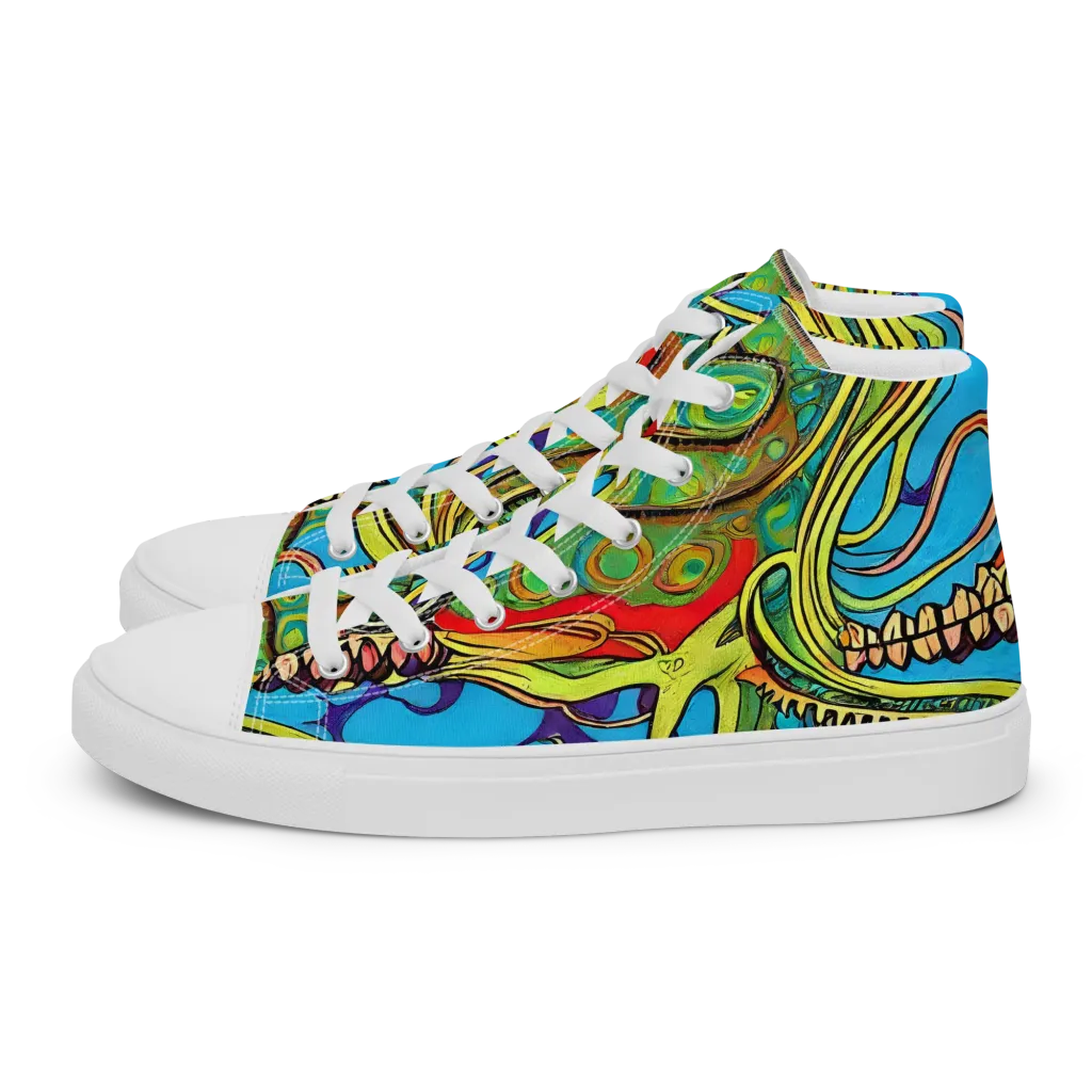 Psychedelic, Ettore Tito on Women's High Top Canvas Shoes — Left