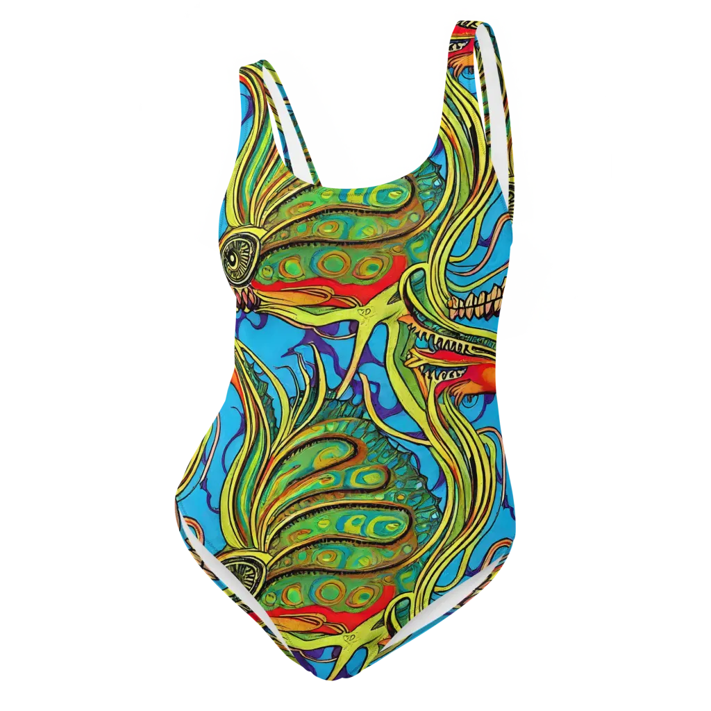 Psychedelic, Ettore Tito on One-Piece Swimsuit — Front