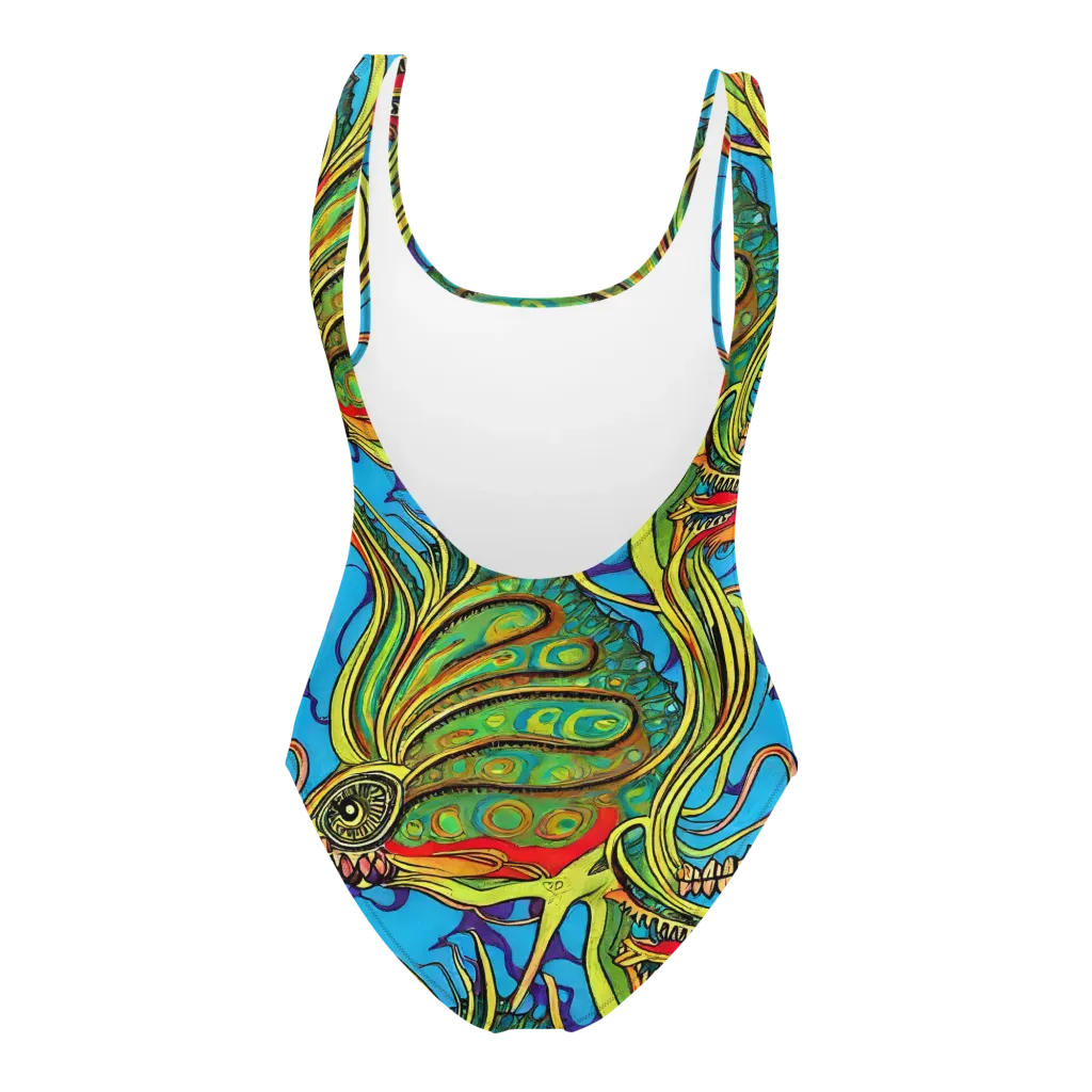 Psychedelic, Ettore Tito on One-Piece Swimsuit — Back