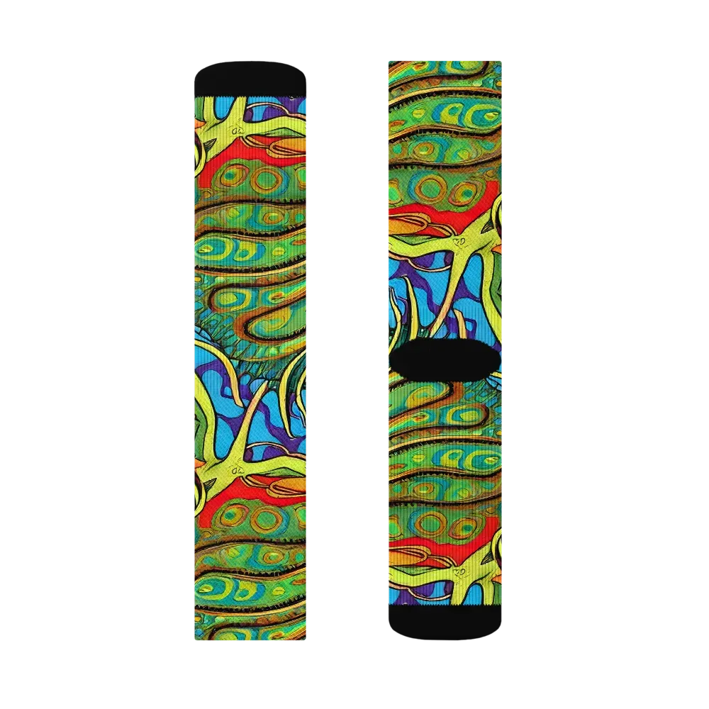 Psychedelic, Ettore Tito on Socks — Right Sock