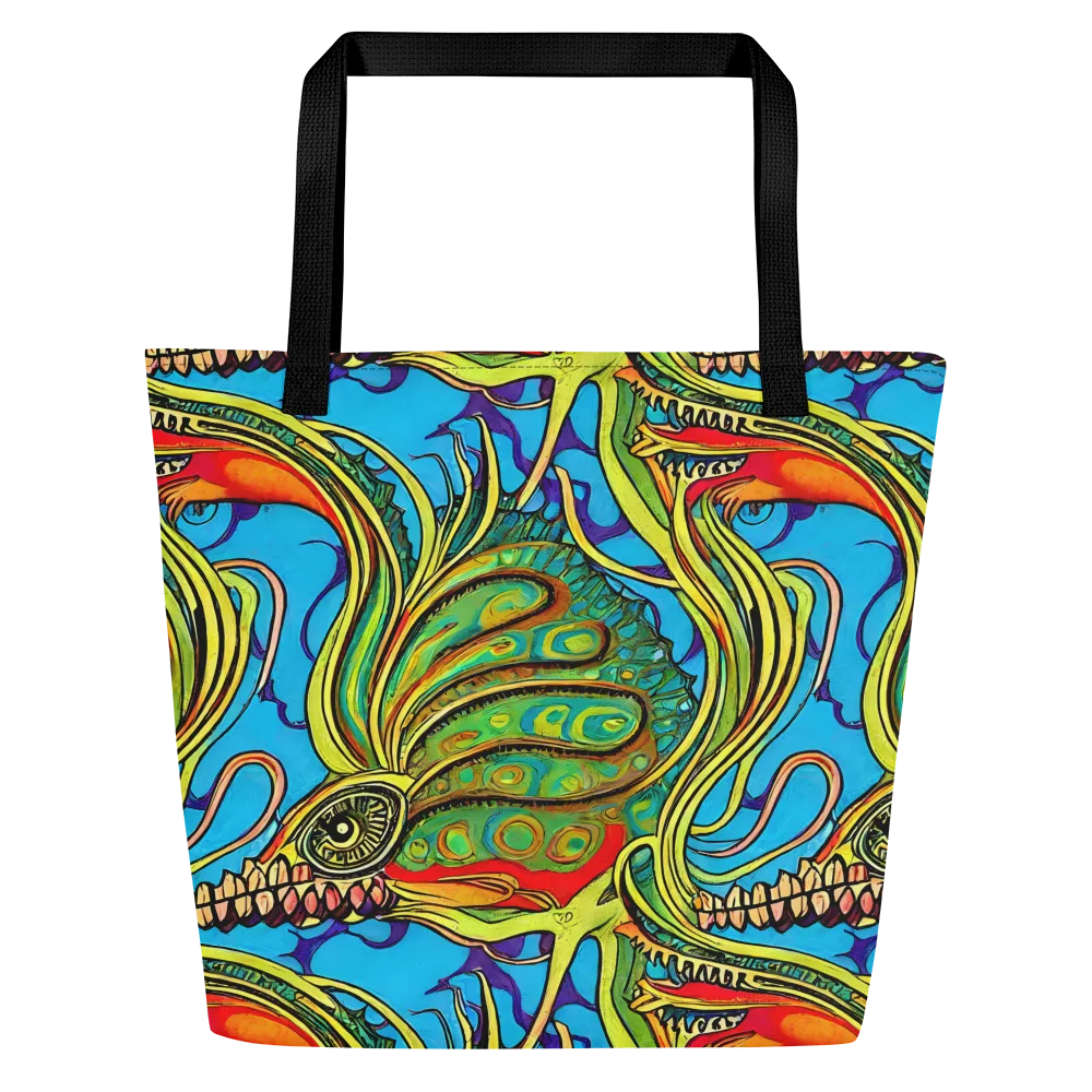 Psychedelic, Ettore Tito on Large Tote Bag W/ Pocket — Front