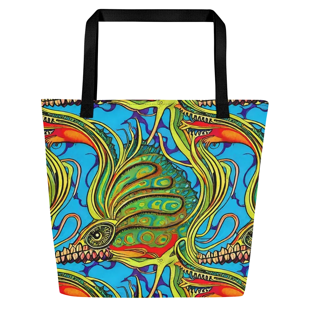 Psychedelic, Ettore Tito on Large Tote Bag W/ Pocket — Front