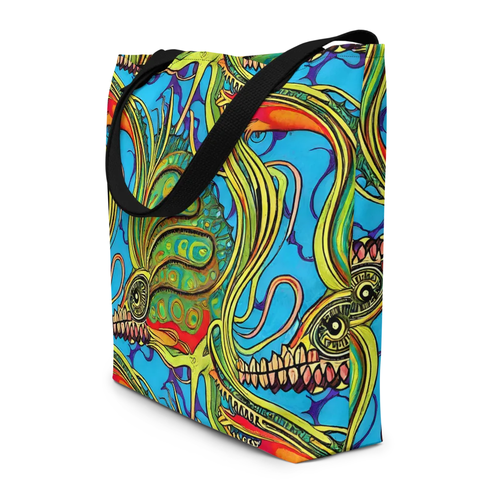 Psychedelic, Ettore Tito on Large Tote Bag W/ Pocket — Front