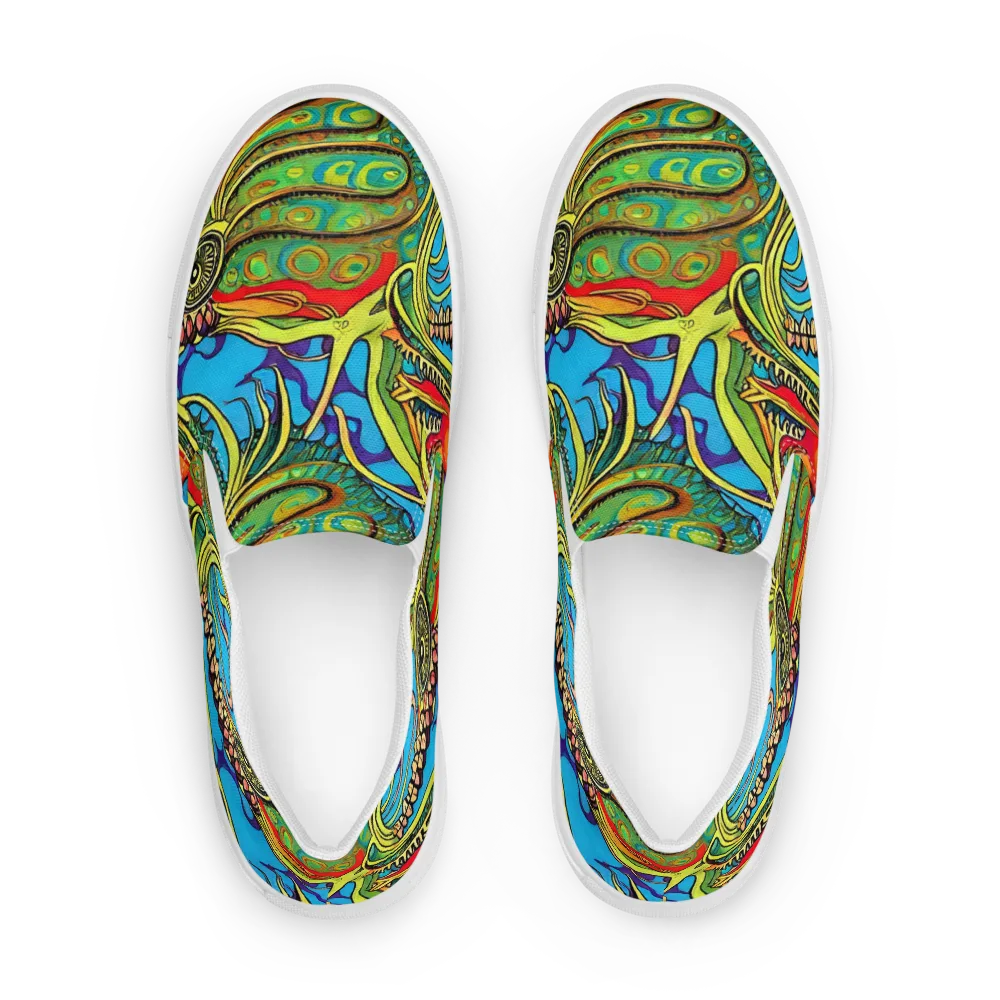 Psychedelic, Ettore Tito on Women's Slip-On Canvas Shoes — Front