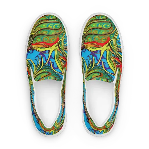 Psychedelic, Ettore Tito on a Women's Slip-On Canvas Shoes