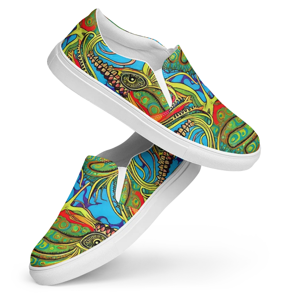 Psychedelic, Ettore Tito on Women's Slip-On Canvas Shoes — Front