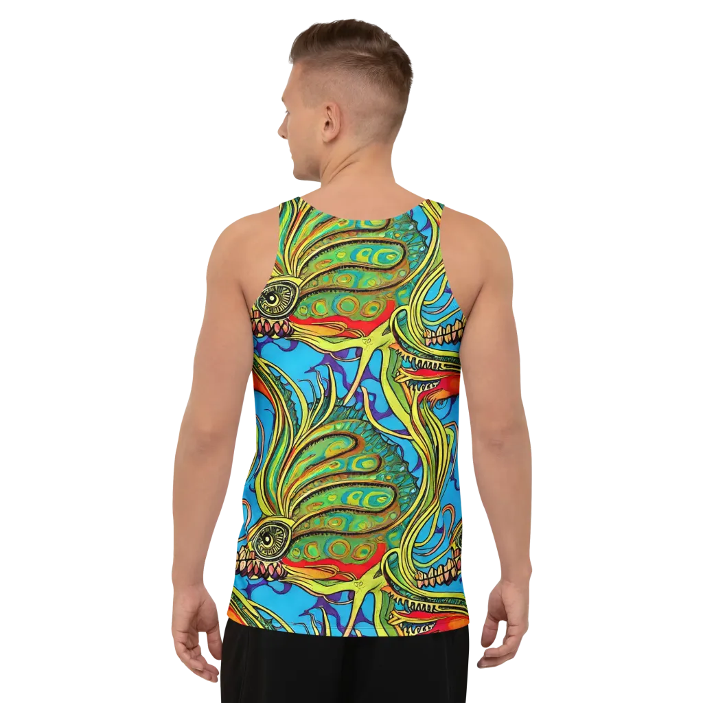 Psychedelic, Ettore Tito on Men's Tank Top — Back