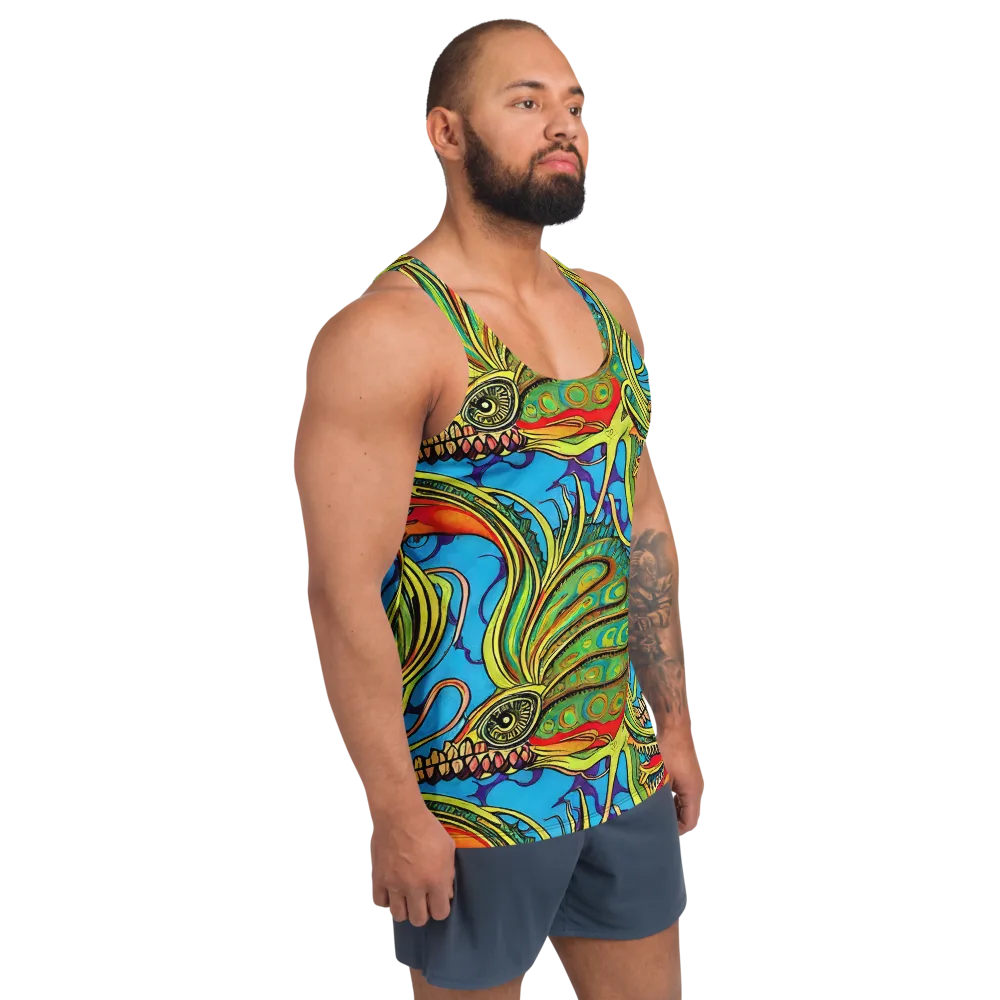Psychedelic, Ettore Tito on Men's Tank Top — Right Front