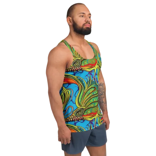 Psychedelic, Ettore Tito on a Men's Tank Top