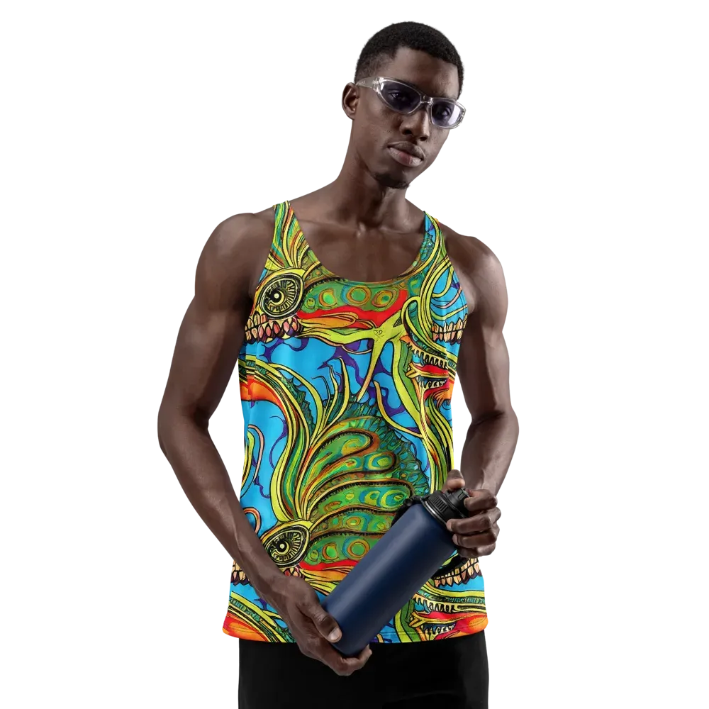 Psychedelic, Ettore Tito on Men's Tank Top — Front