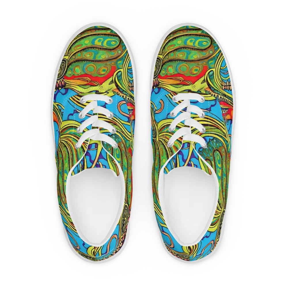 Psychedelic, Ettore Tito on Men's Lace-Up Canvas Shoes — Front