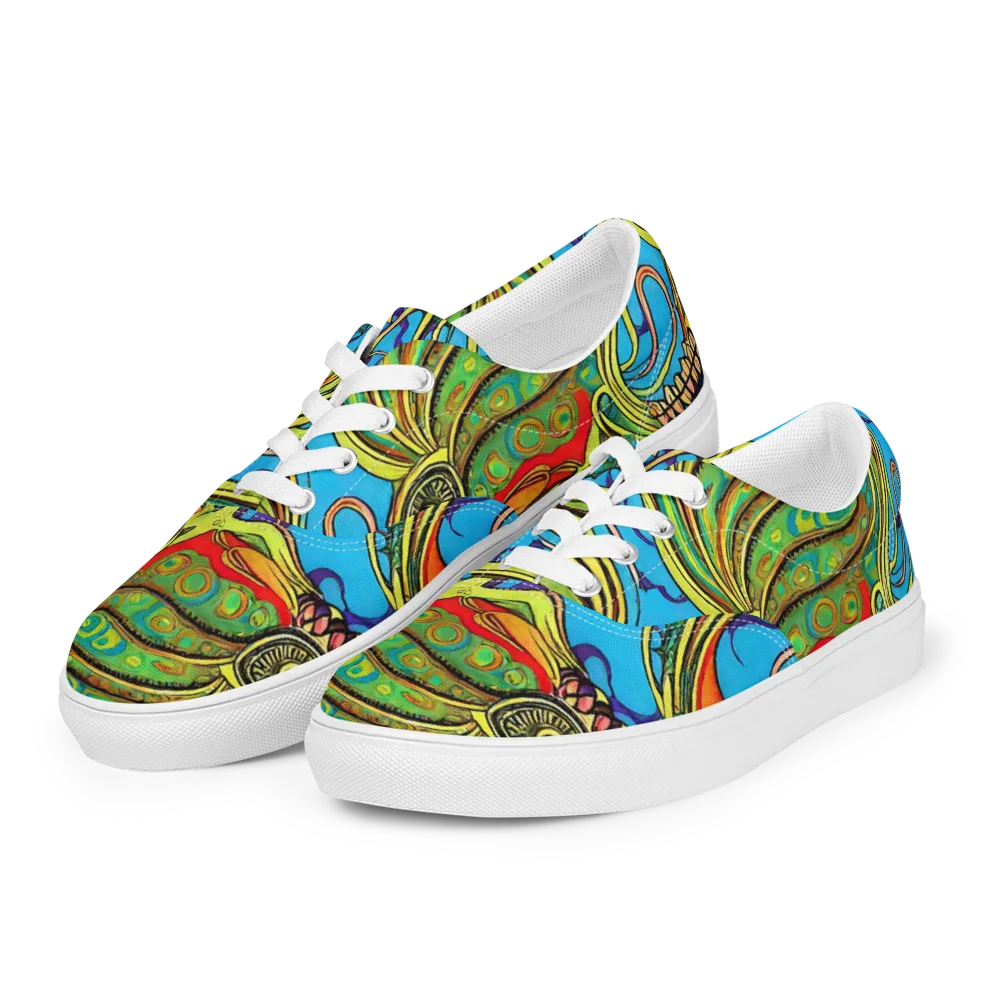 Psychedelic, Ettore Tito on Men's Lace-Up Canvas Shoes — Left Front