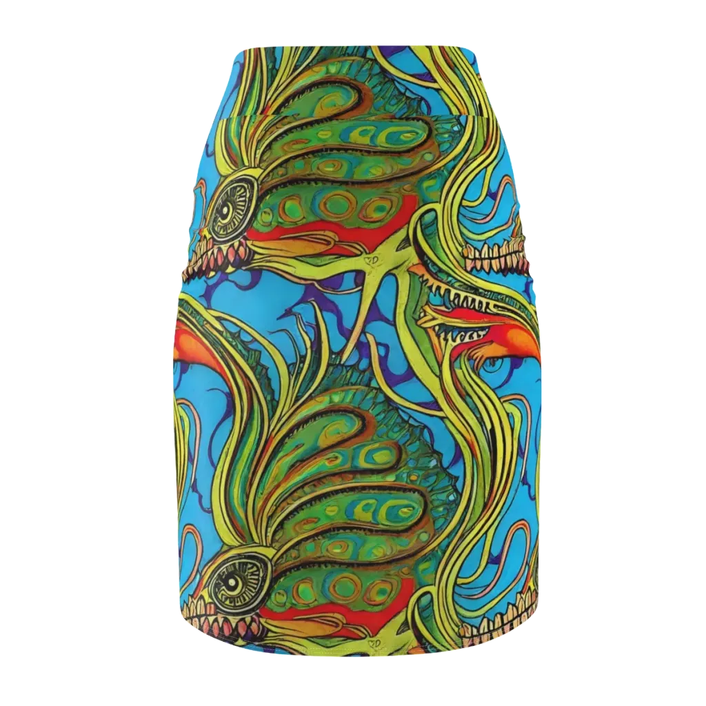 Psychedelic, Ettore Tito on Pencil Skirt — Back