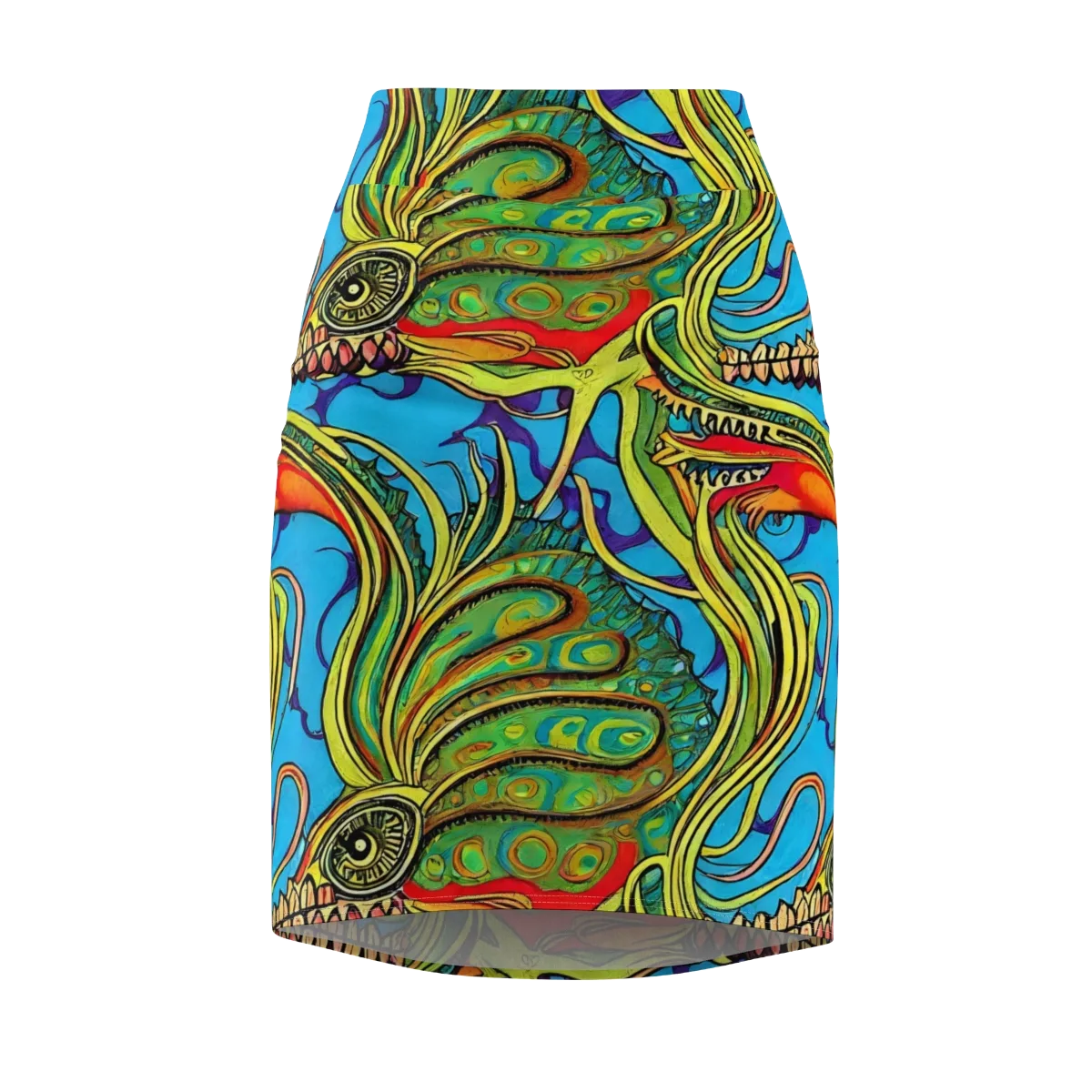 Psychedelic, Ettore Tito on Pencil Skirt — Front