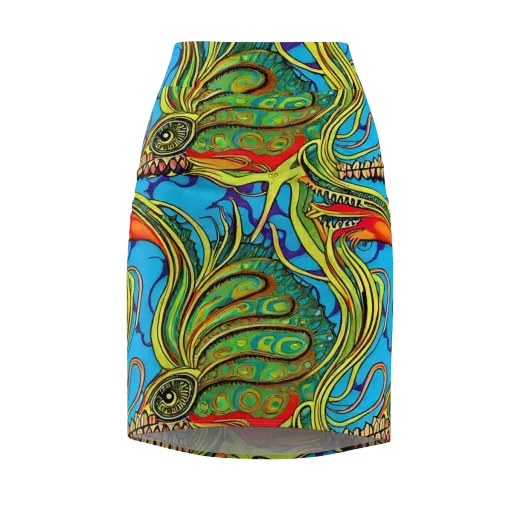 Psychedelic, Ettore Tito on a Pencil Skirt