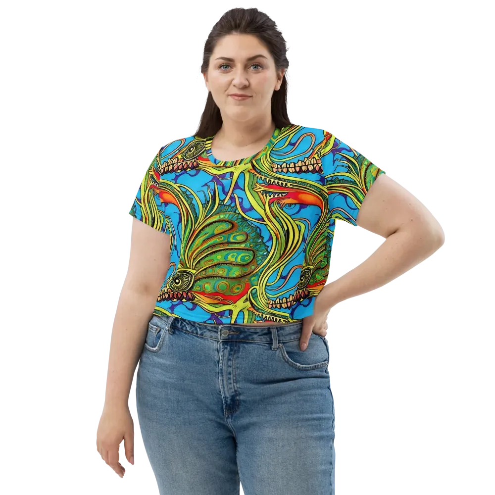 Psychedelic, Ettore Tito on Crop Tee — Front