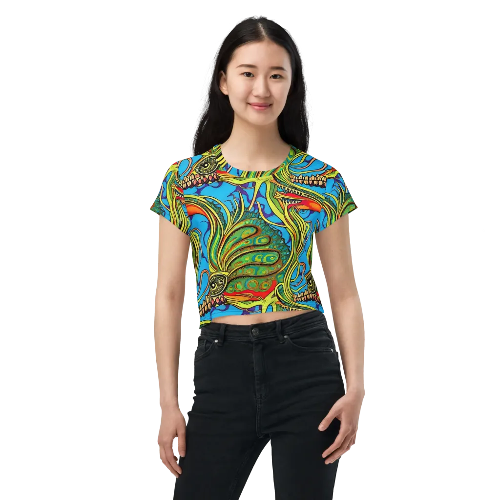 Psychedelic, Ettore Tito on Crop Tee — Front
