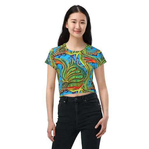 Psychedelic, Ettore Tito on a Crop Tee